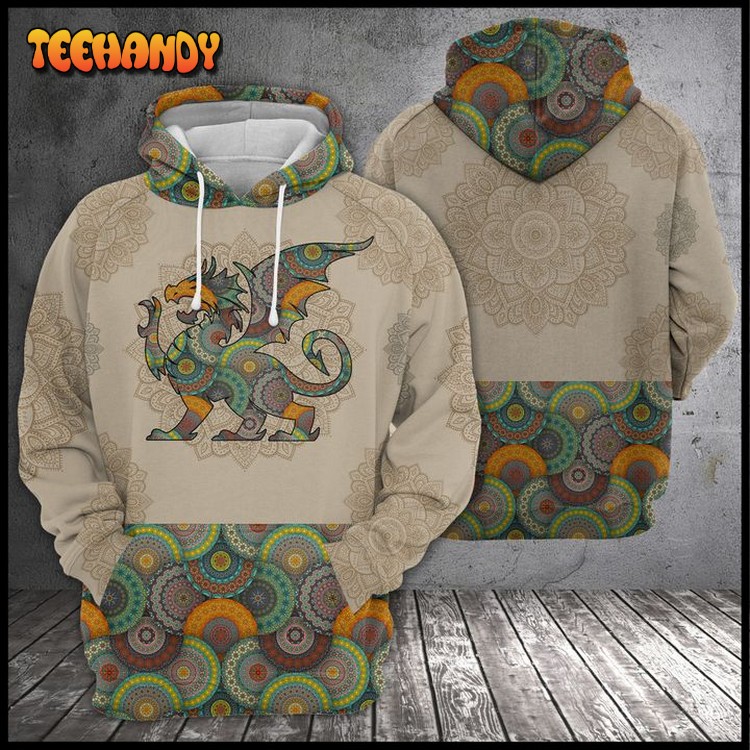 Mandala Dragon 3D Printed Hoodie Zipper Hoodie