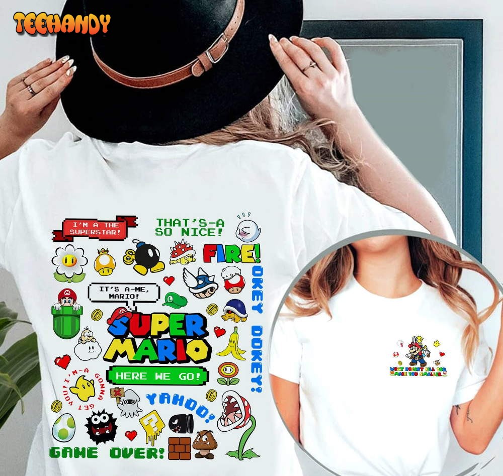 Mario Bros 2 Sided Shirt  Super Mario Family Shirt