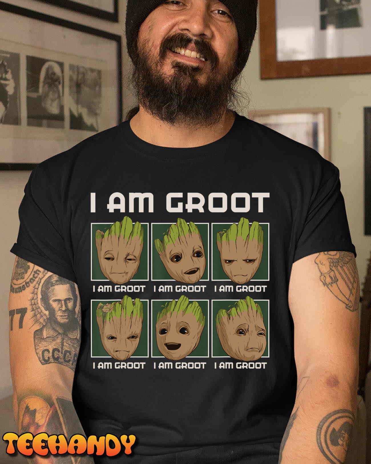 Marvel I Am Groot Guardians of the Galaxy Moods of Groot T-Shirt