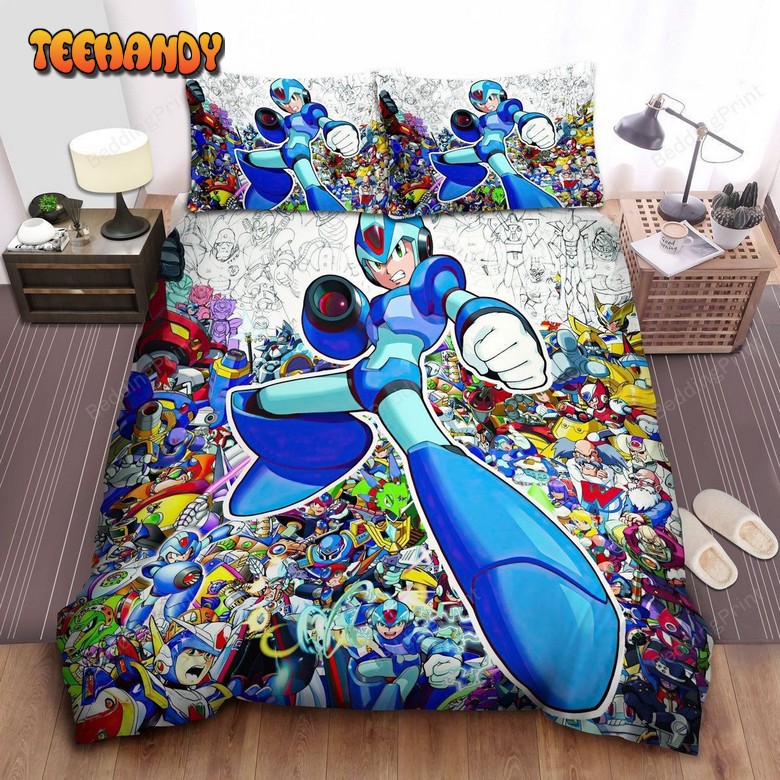 Mega Man Series Characters All In One Bed Sheets Duvet Cover Bedding Sets