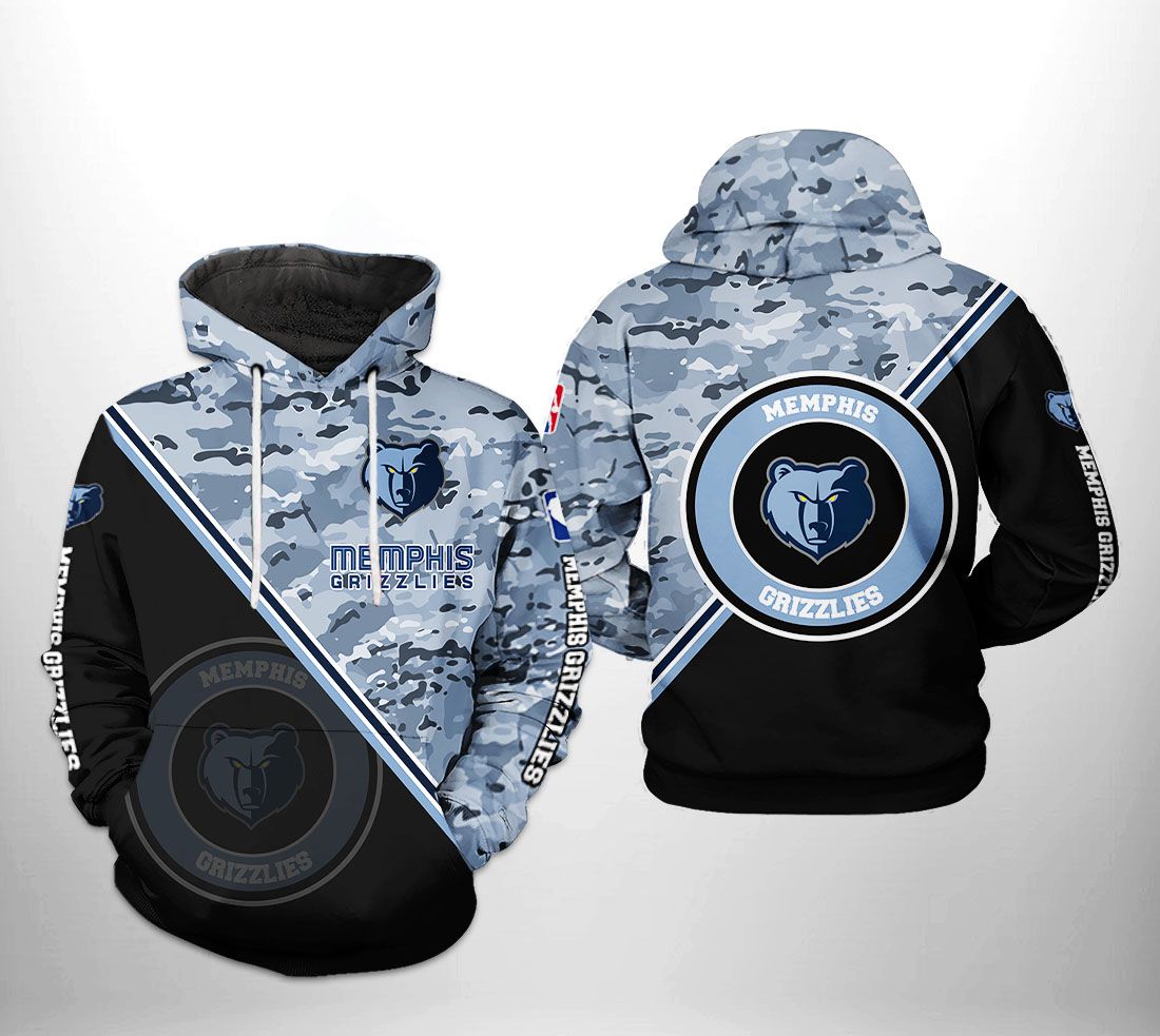 Memphis Grizzlies NBA US Camo Team 3D Printed Hoodie