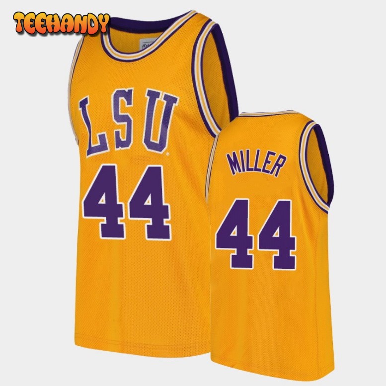 Men’s LSU Tigers Adam Miller Gold 2021 Transfer Home Jersey