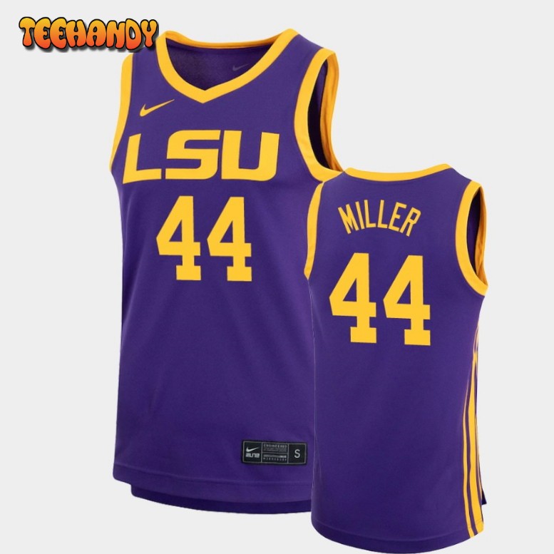 Men’s LSU Tigers Adam Miller Purple Replica Basketball Jersey