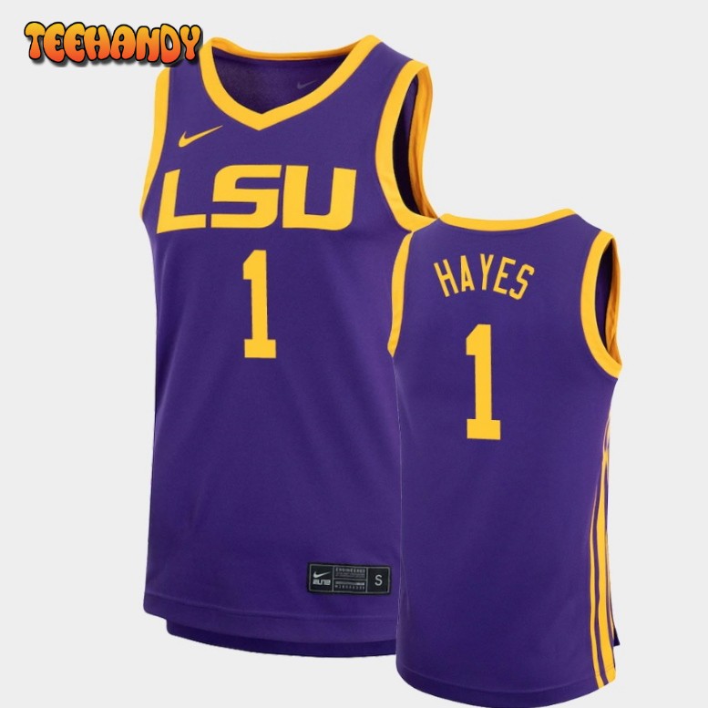 Men’s LSU Tigers Cam Hayes Purple Replica Basketball Jersey