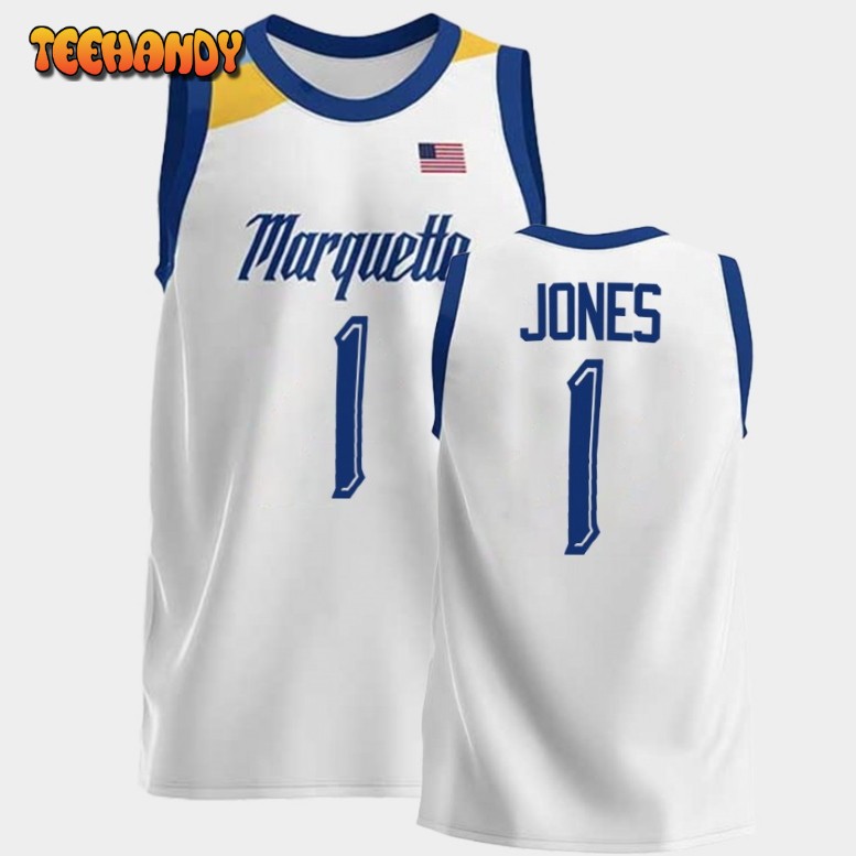 Men’s Marquette Golden Eagles Kam Jones White College Basketball Jersey