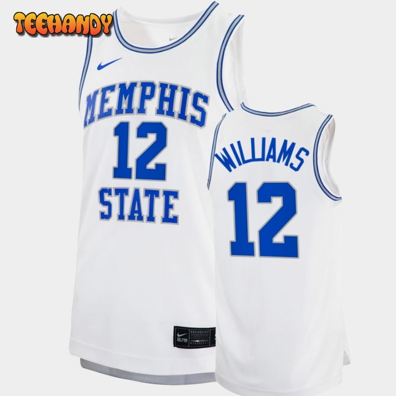 Men’s Memphis Tigers DeAndre Williams White Retro College Basketball Jersey