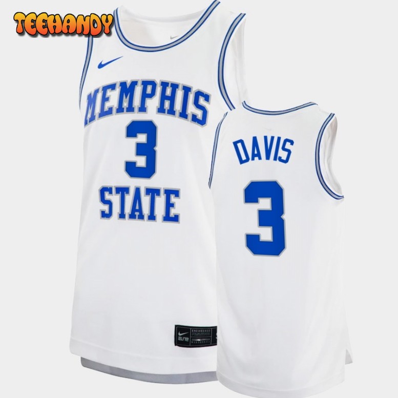 Men’s Memphis Tigers Kendric Davis White College Basketball Jersey