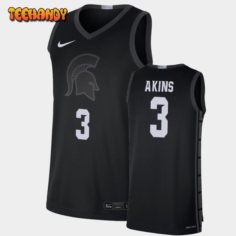 Men’s Michigan State Spartans Jaden Akins Black Limited Jersey