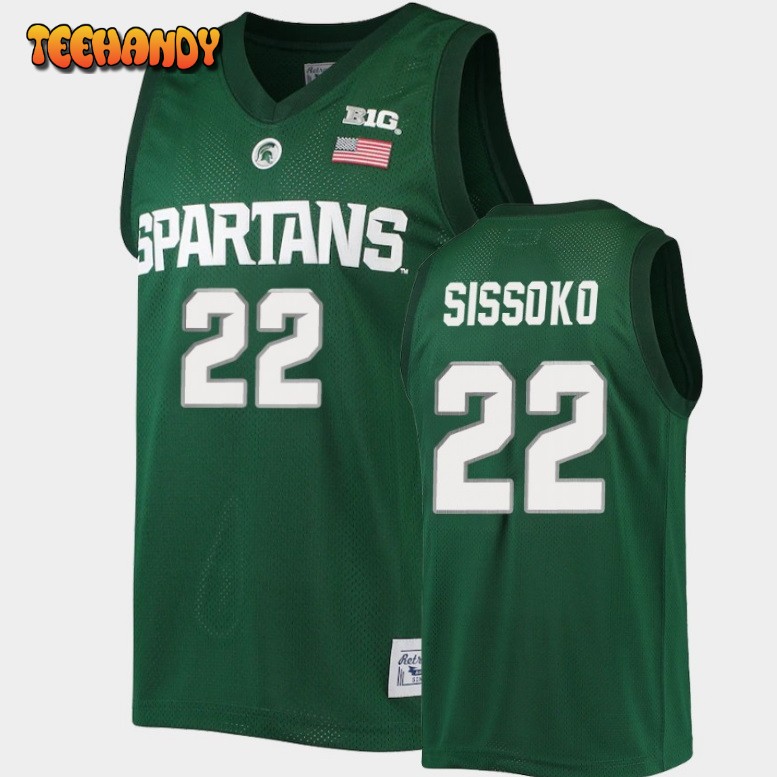 Men’s Michigan State Spartans Mady Sissoko Green Alumni Commemorative Jersey