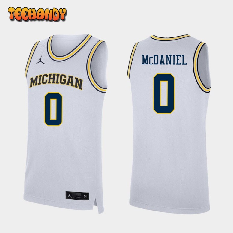 Men’s Michigan Wolverines Dug McDaniel College Basketball White Jersey