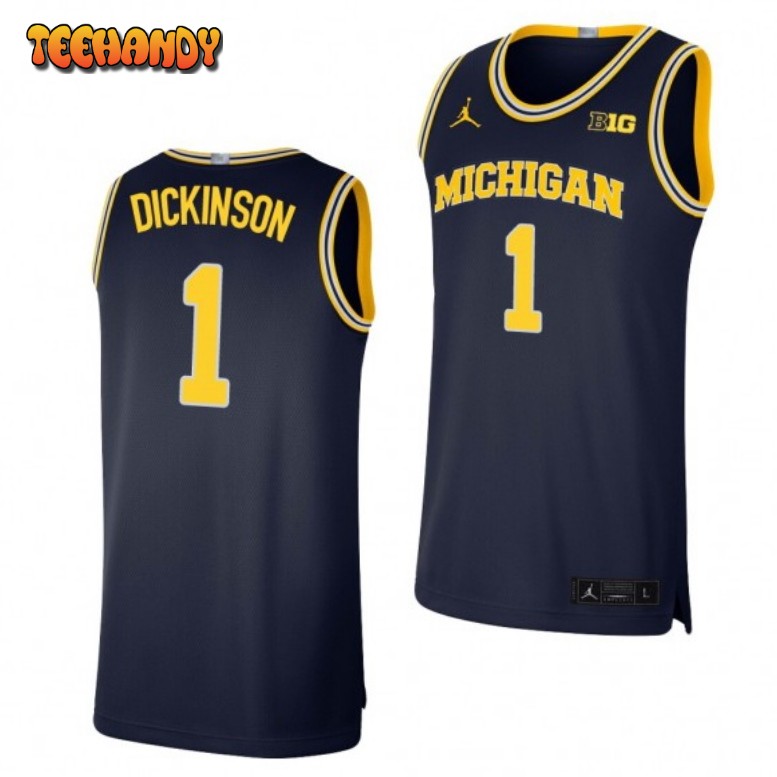 Men’s Michigan Wolverines Hunter Dickinson Limited Navy Basketball Jersey