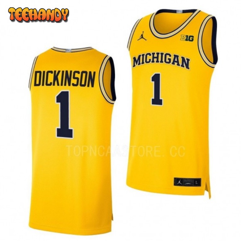 Men’s Michigan Wolverines Hunter Dickinson Maize 2022-23 Limited Jersey