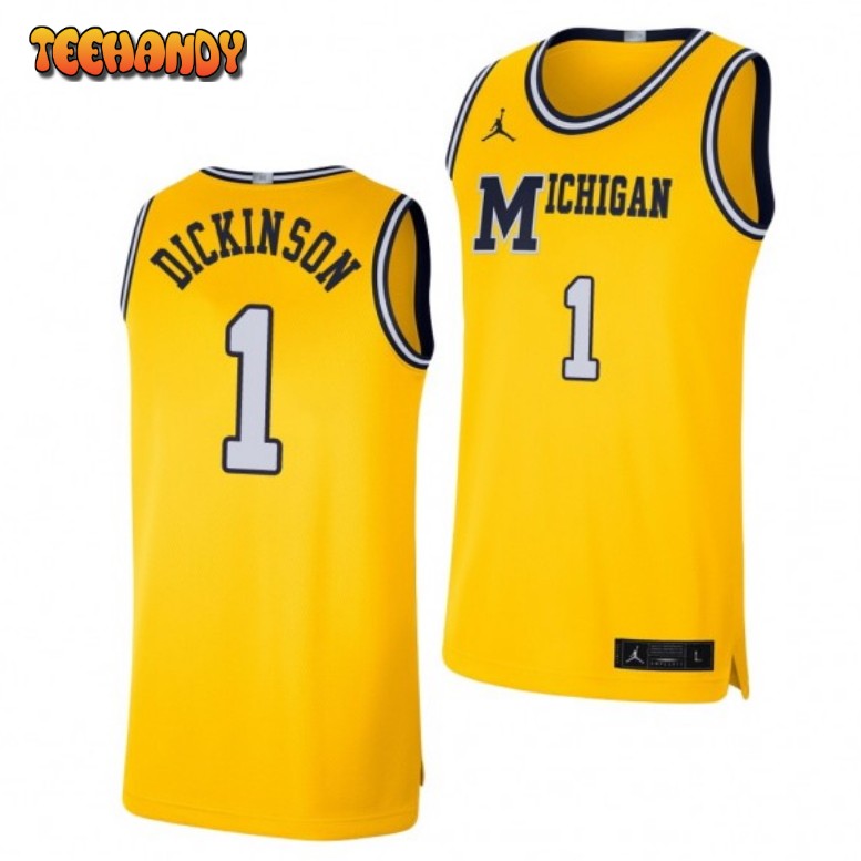 Men’s Michigan Wolverines Hunter Dickinson Retro Limited Maize Jersey