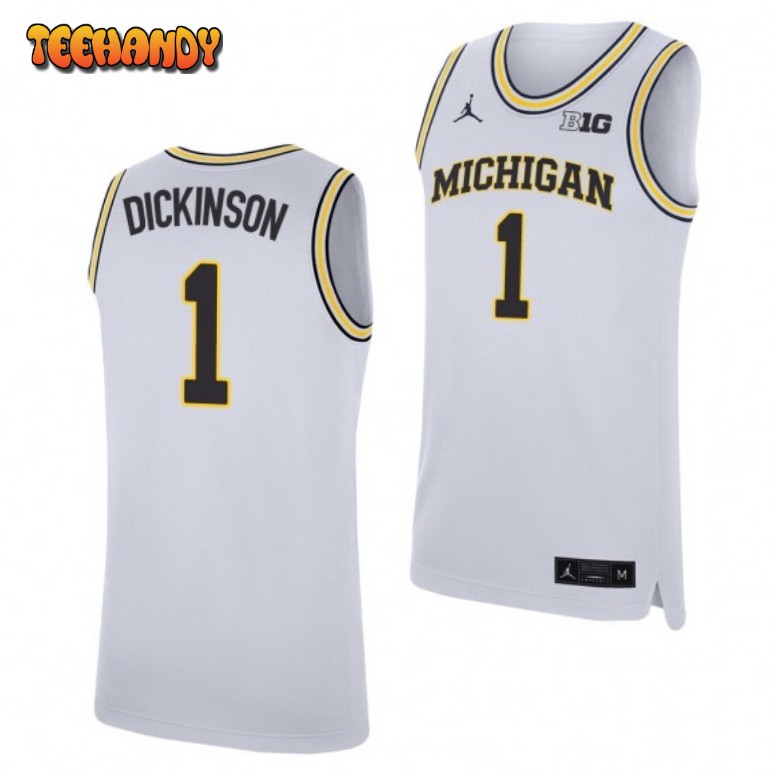 Men’s Michigan Wolverines Hunter Dickinson White Replica College Jersey