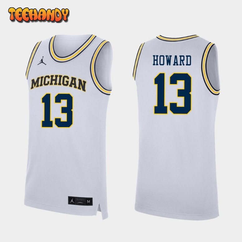 Men’s Michigan Wolverines Jett Howard College Basketball White Jersey