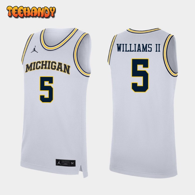 Men’s Michigan Wolverines Terrance Williams II College Basketball White Jersey