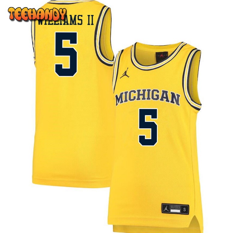 Men’s Michigan Wolverines Terrance Williams II College Basketball Yellow Jersey