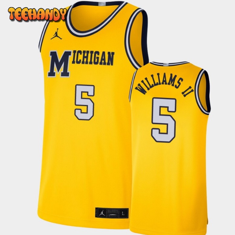 Men’s Michigan Wolverines Terrance Williams II Maize Retro Basketball Jersey