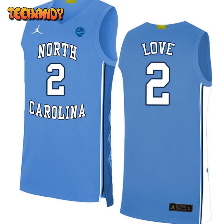 Men’s North Carolina Tar Heels Caleb Love College Basketball Blue Jersey