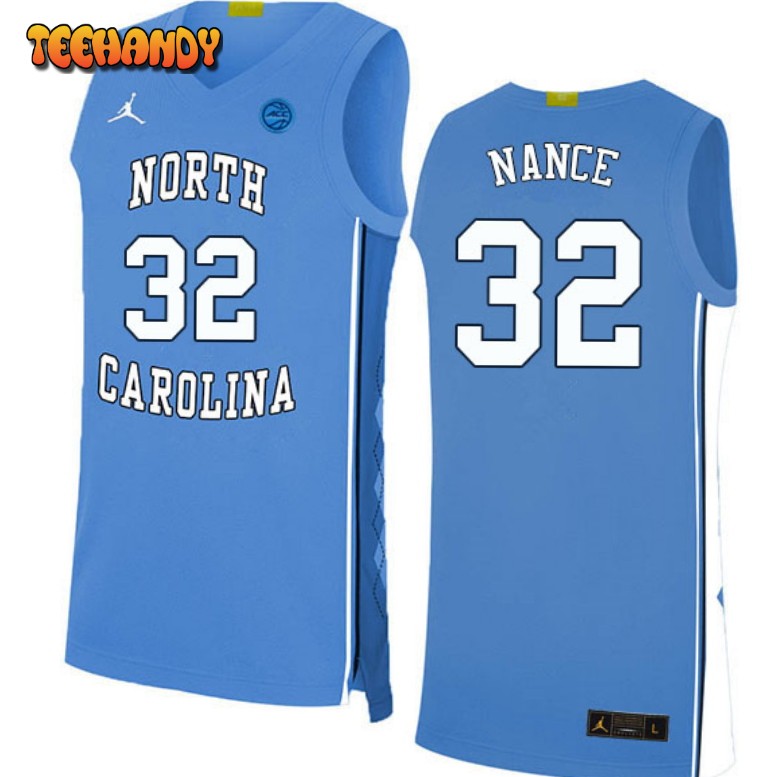 Men’s North Carolina Tar Heels Pete Nance College Basketball Carolina Blue Jersey