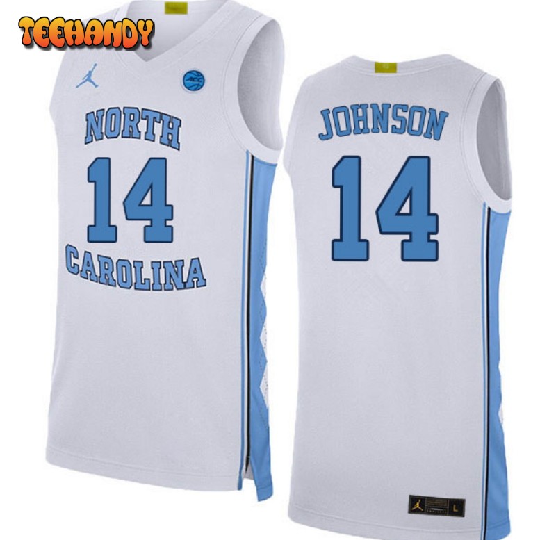 Men’s North Carolina Tar Heels Puff Johnson College Basketball White Jersey