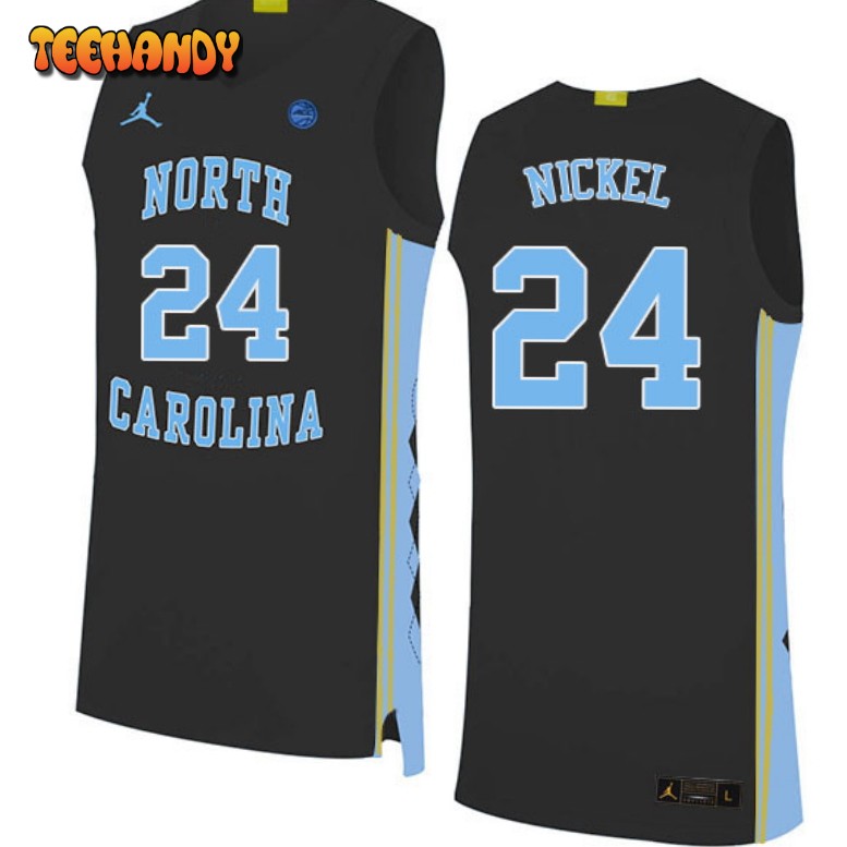 Men’s North Carolina Tar Heels Tyler Nickel College Basketball Black Jersey