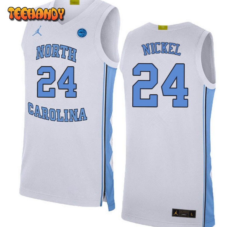 Men’s North Carolina Tar Heels Tyler Nickel College Basketball White Jersey