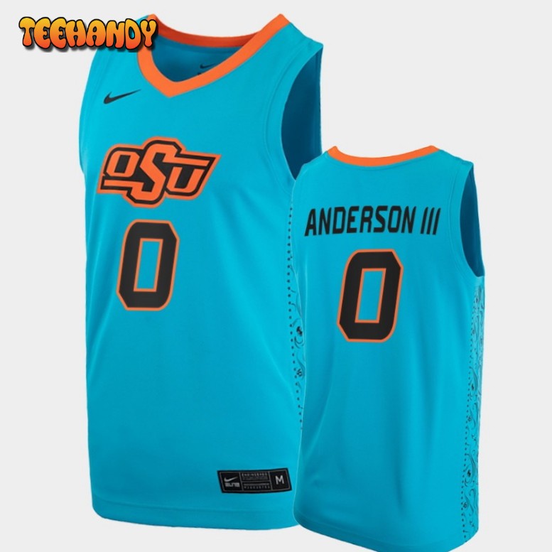 Men’s Oklahoma State Cowboys Avery Anderson III Blue College Basketball Jersey