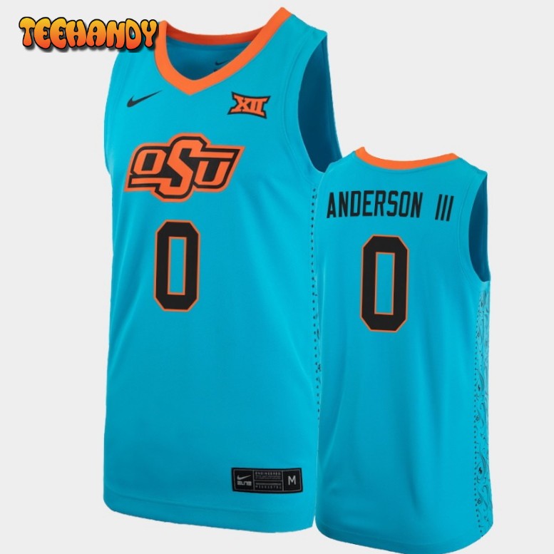 Men’s Oklahoma State Cowboys Avery Anderson III Turquoise Alternate Replica Jersey