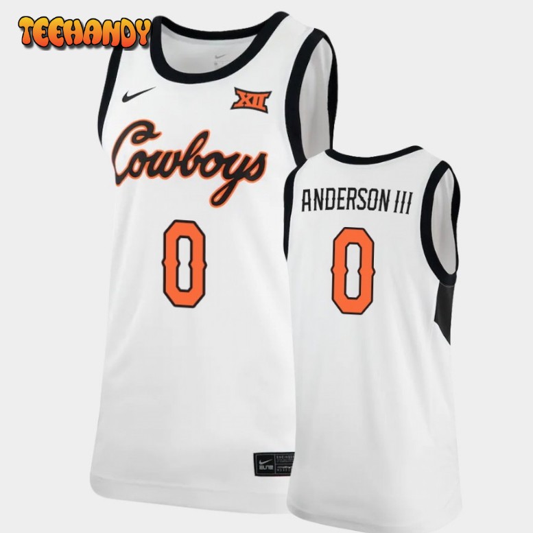 Men’s Oklahoma State Cowboys Avery Anderson III White Replica Basketball Jersey