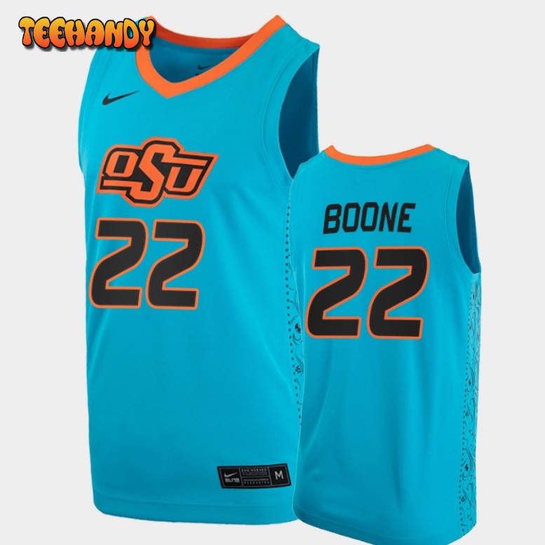 Men’s Oklahoma State Cowboys Kalib Boone Blue College Basketball Jersey