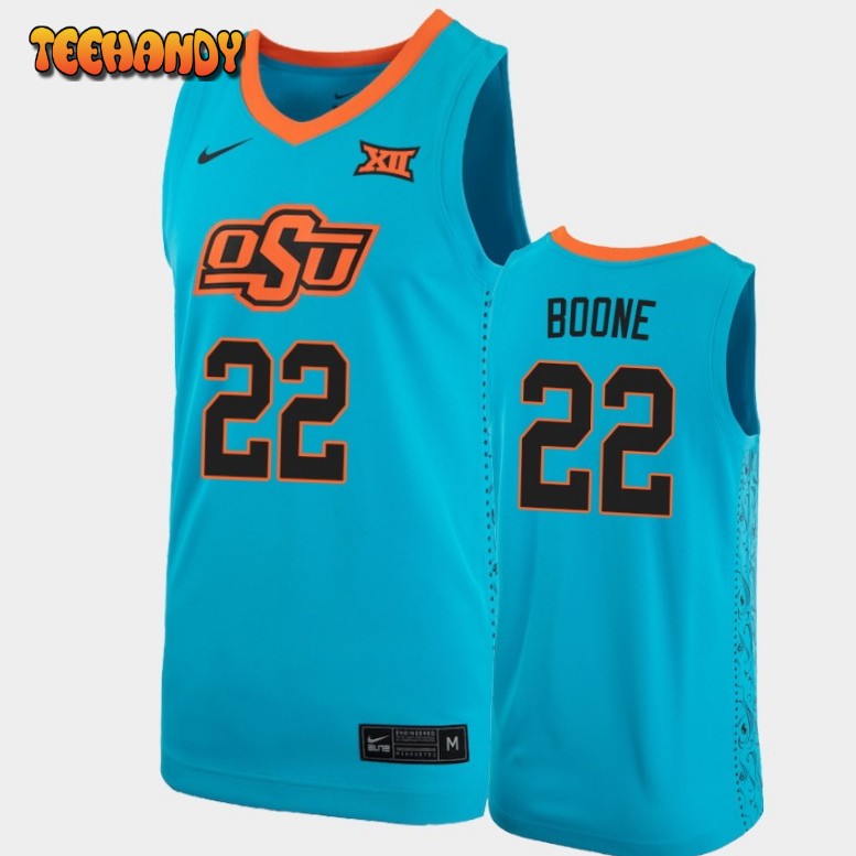 Men’s Oklahoma State Cowboys Kalib Boone Turquoise College Jersey