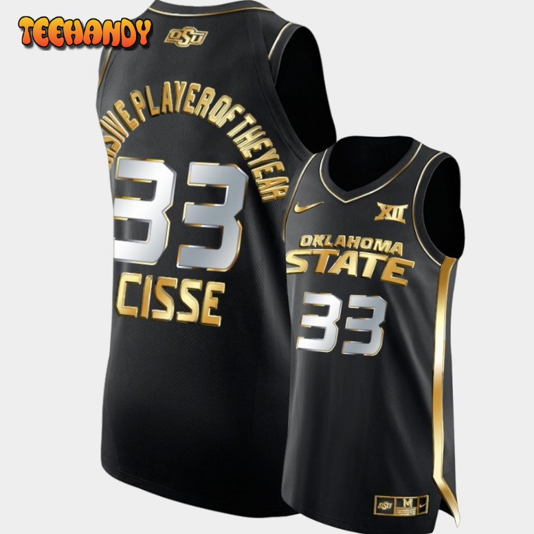 Men’s Oklahoma State Cowboys Moussa Cisse Black Defensive Player of the Year Jersey