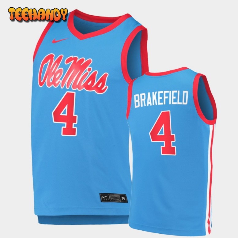 Men’s Ole Miss Rebels Jaemyn Brakefield Blue Replica Jersey