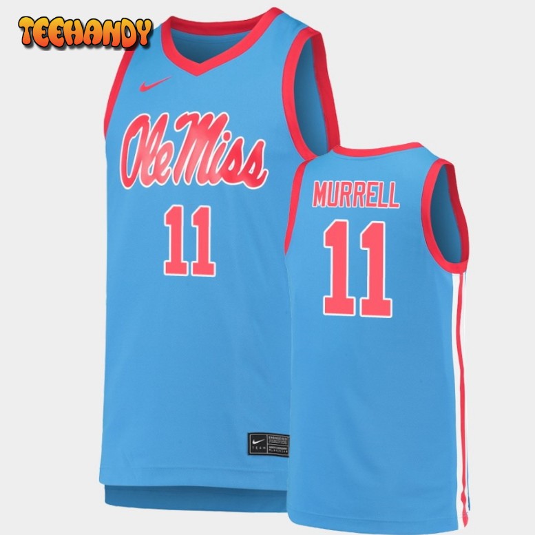 Men’s Ole Miss Rebels Matthew Murrell Light Blue Replica Basketball Jersey