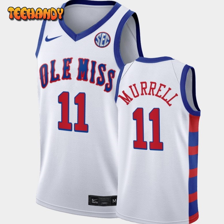 Men’s Ole Miss Rebels Matthew Murrell White 20th Anniversary Throwback Jersey