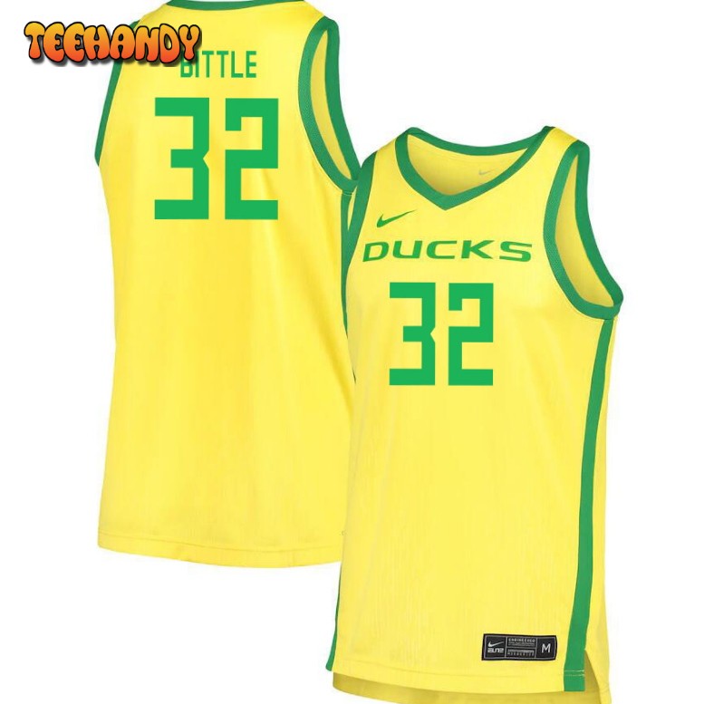 Men’s Oregon Ducks Nate Bittle College Basketball Yellow Jersey