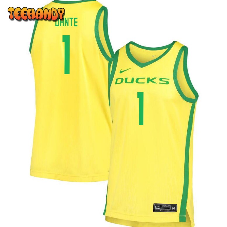 Men’s Oregon Ducks N’Faly Dante College Basketball Yellow Jersey