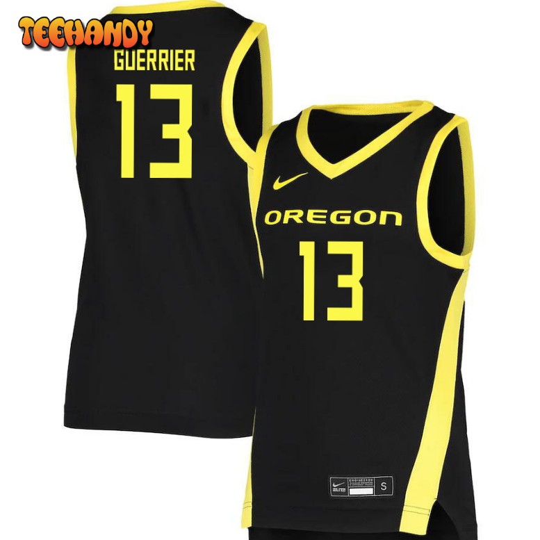 Men’s Oregon Ducks Quincy Guerrier College Basketball Black Jersey