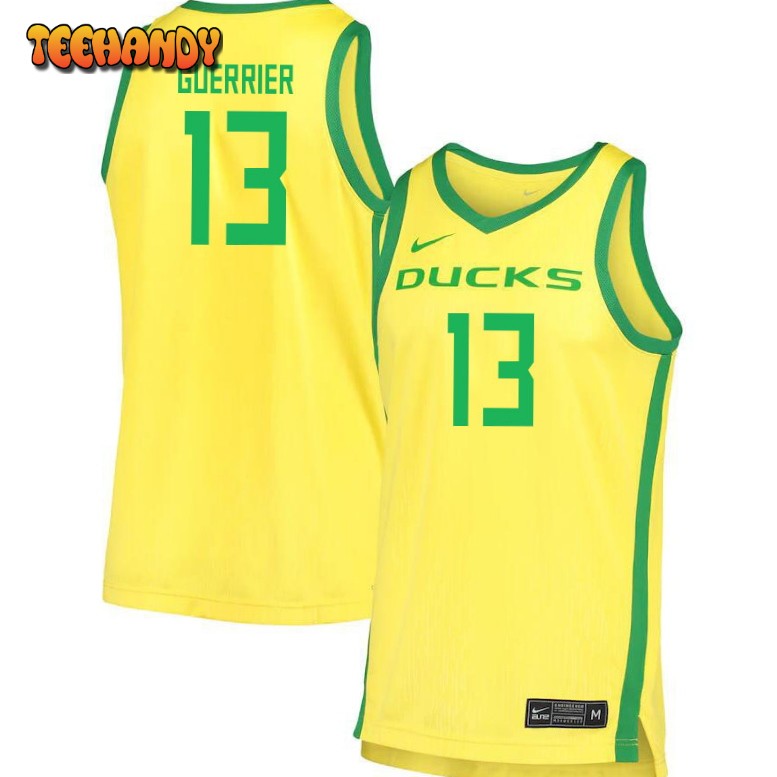 Men’s Oregon Ducks Quincy Guerrier College Basketball Yellow Jersey