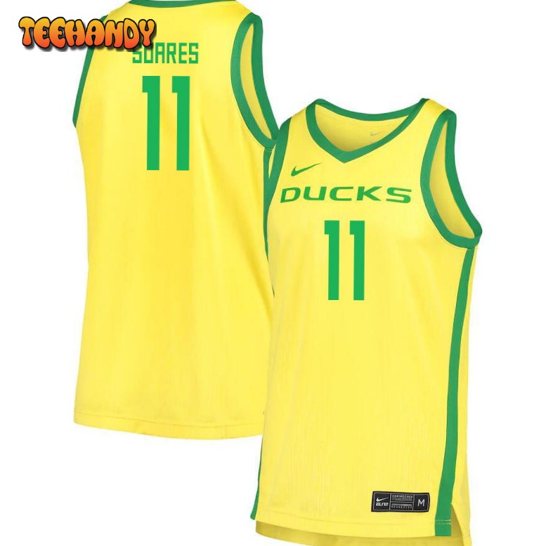 Men’s Oregon Ducks Rivaldo Soares College Basketball Yellow Jersey