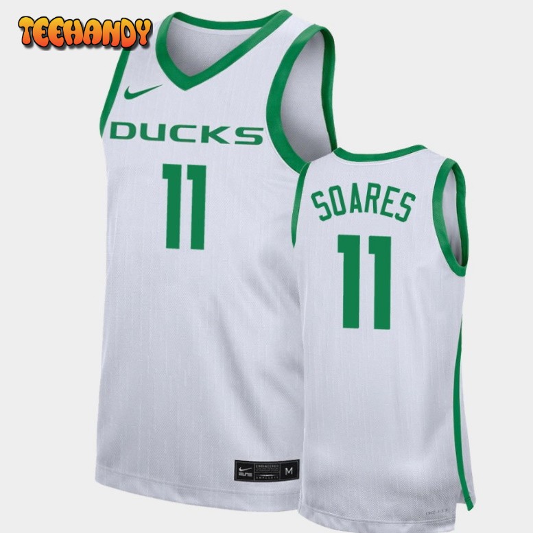 Men’s Oregon Ducks Rivaldo Soares White Replica Basketball Jersey