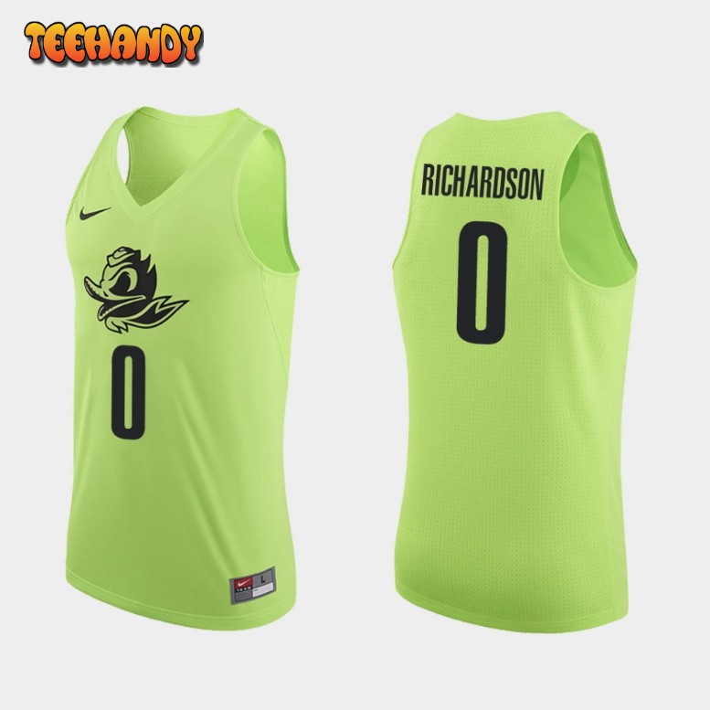 Men’s Oregon Ducks Will Richardson Apple Green Authentic Basketball Jersey