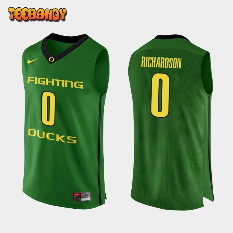 Men’s Oregon Ducks Will Richardson Apple Green Authentic College Basketball Jersey