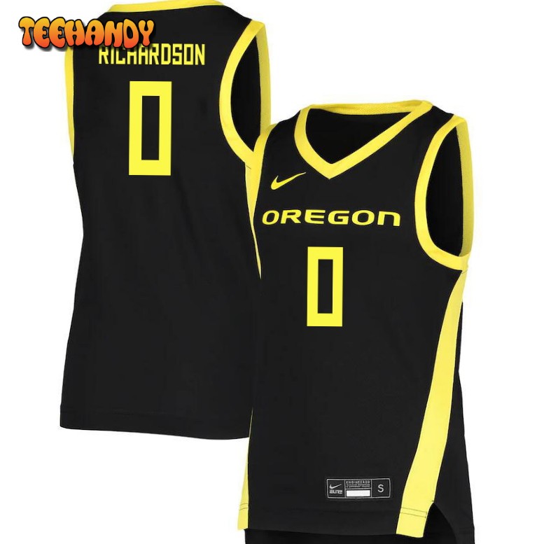 Men’s Oregon Ducks Will Richardson College Basketball Black Jersey