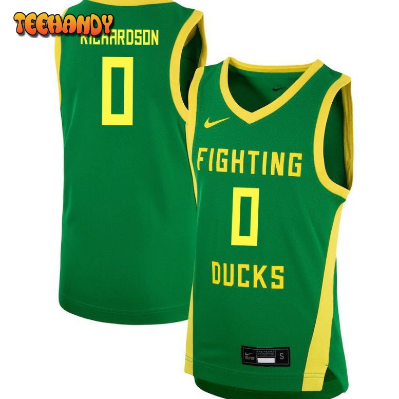 Men’s Oregon Ducks Will Richardson College Basketball Green Jersey