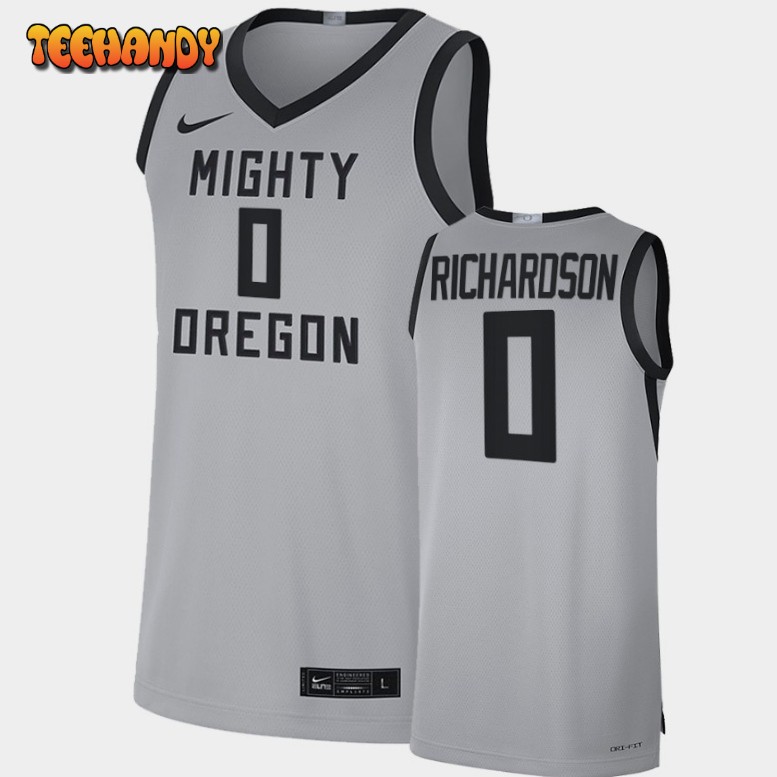 Men’s Oregon Ducks Will Richardson Grey College Basketball Mighty Jersey