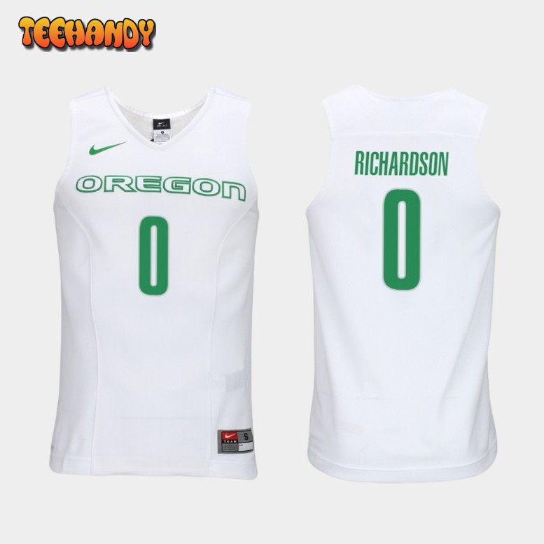 Men’s Oregon Ducks Will Richardson White Elite Performance Jersey