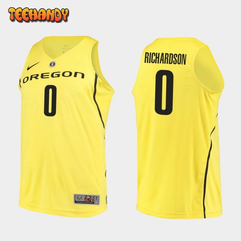 Men’s Oregon Ducks Will Richardson Yellow College Basketball Jersey