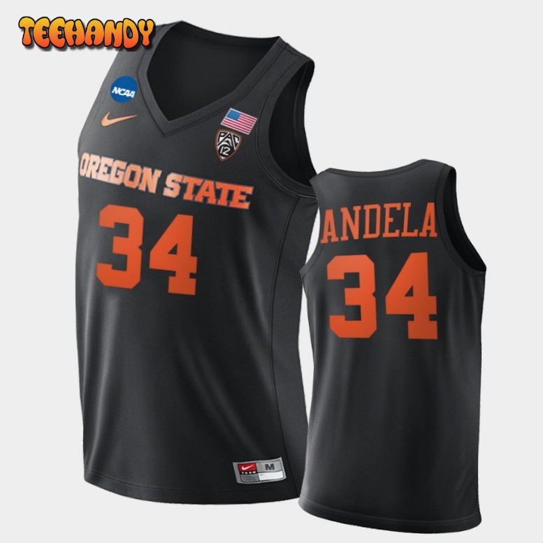 Men’s Oregon State Beavers Rodrigue Andela Black College Basketball Jersey